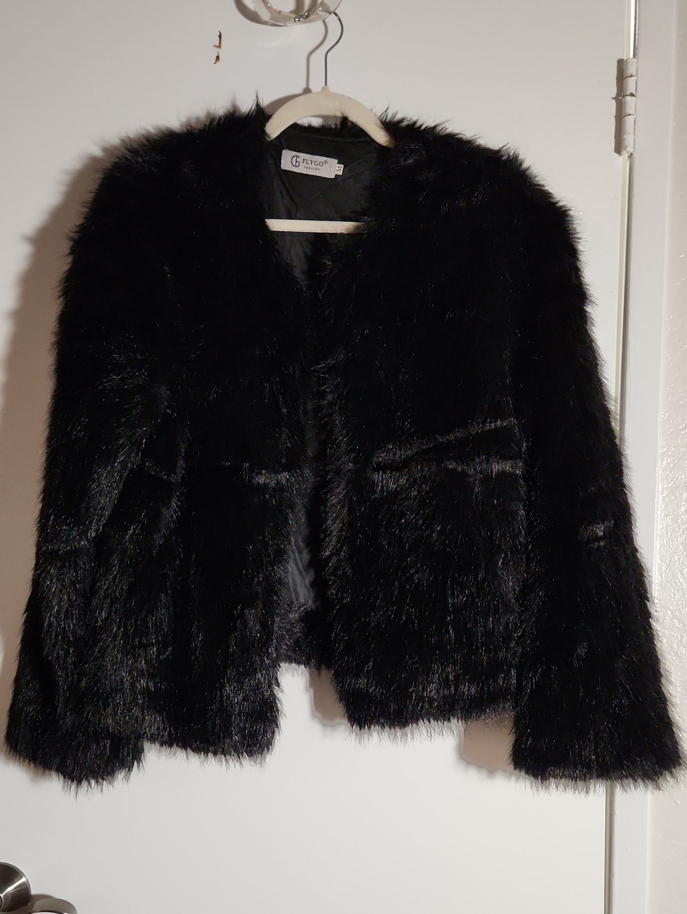 Black Faux Fur Jacket - Women's Cozy Coat